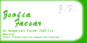 zsofia facsar business card